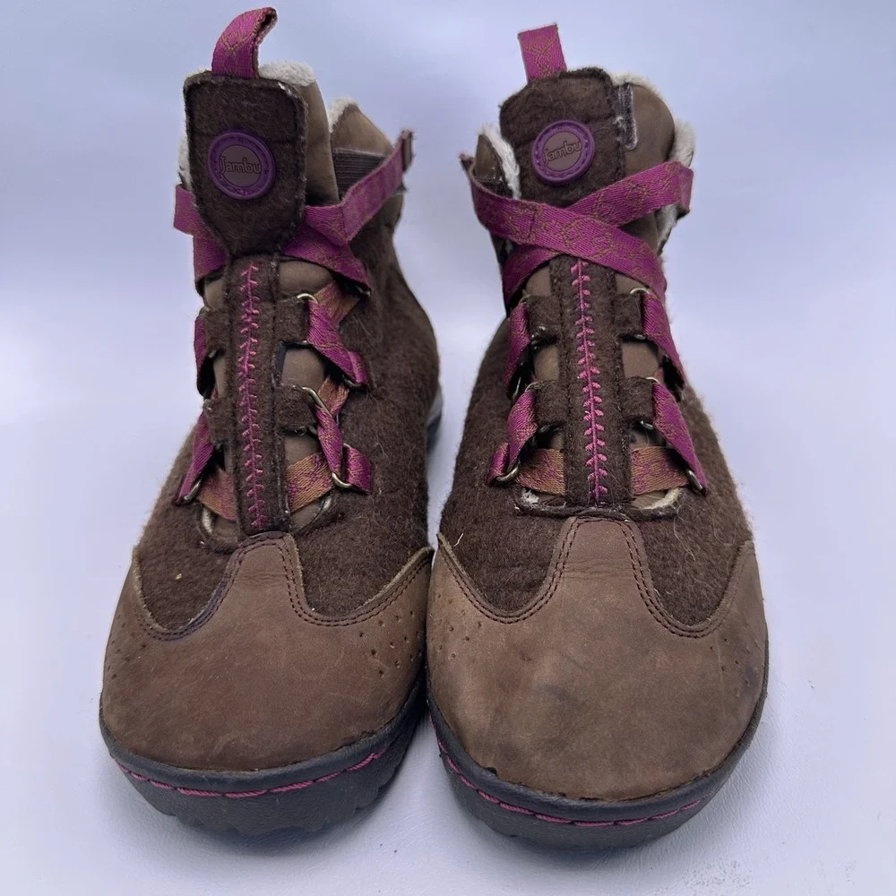 Jambu Boots Women's Size 7 M Hiking Hook And Loop Easy Close‎ Brown Pink